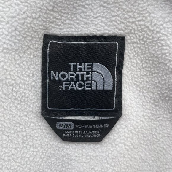 The North Face Denali Fleece Jacket White Gray Nylon Shell Panelled Medium - Picture 13 of 15